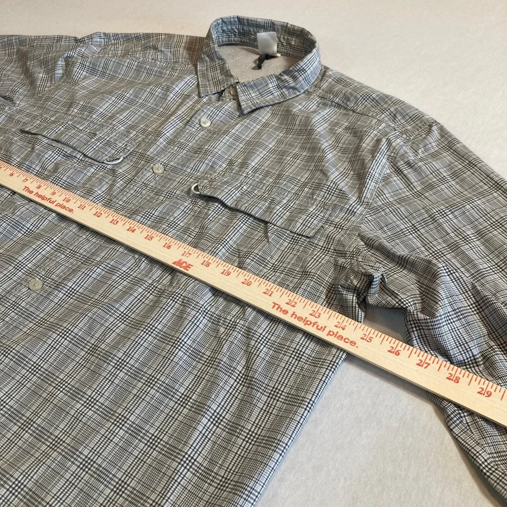 The‎ North Face Mens XXL Plaid Hiking Shirt Grey Long Sleeve Ventilated 2 Pocket